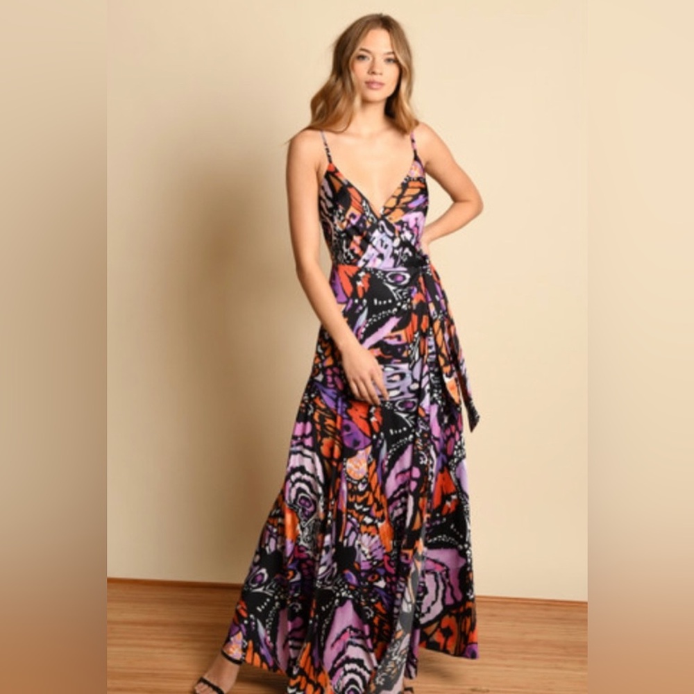 Hutch Small NEW wrap satin butterfly dress